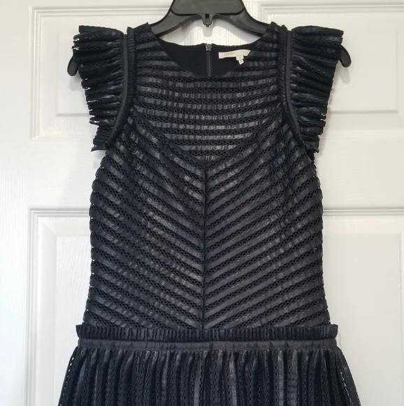 Maje Remony Black Tiered Mini Dress Size 3 - Picture 9 of 15